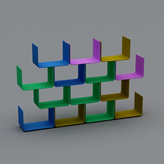 Colorful Rainbow Bookshelf 3D model