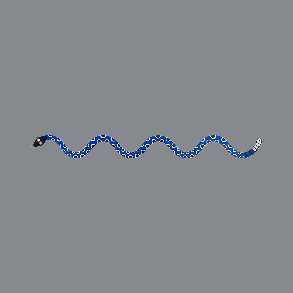 Blue Snake 3D Model in Low Polygon Design