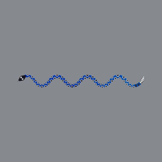 Blue Snake 3D Model in Low Polygon Design