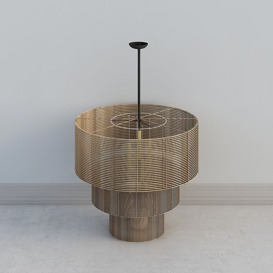 Bamboo-Weaved Pendant Light 3D model