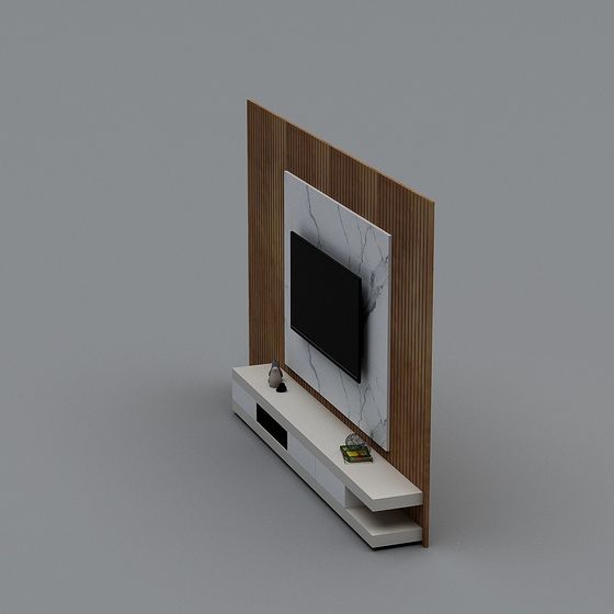 Modern Minimalist 3D TV Wall Design Model