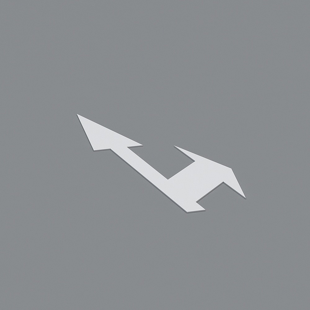 Double Arrow Low-Poly 3D Model