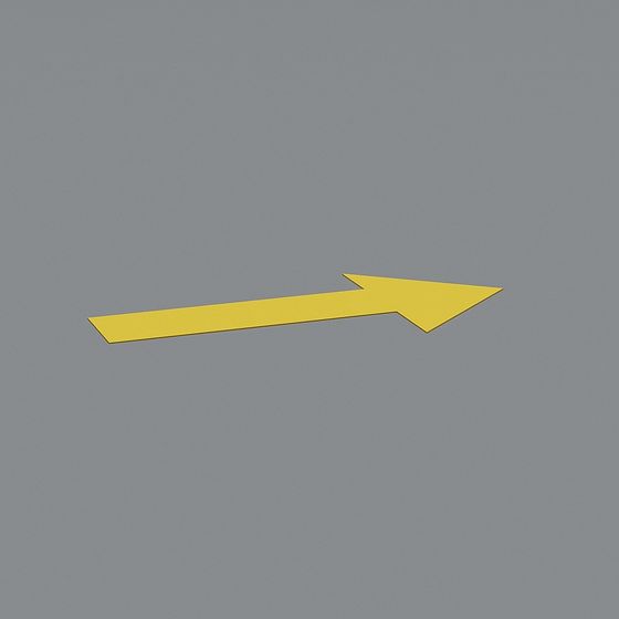 Yellow Directional Arrow Sign 3D Model for Various Uses