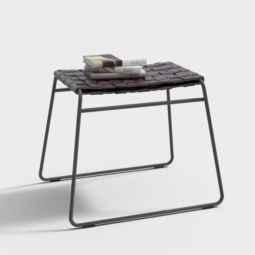 Woven Metal Side Table 3D Model – Stylish Low-Poly Design