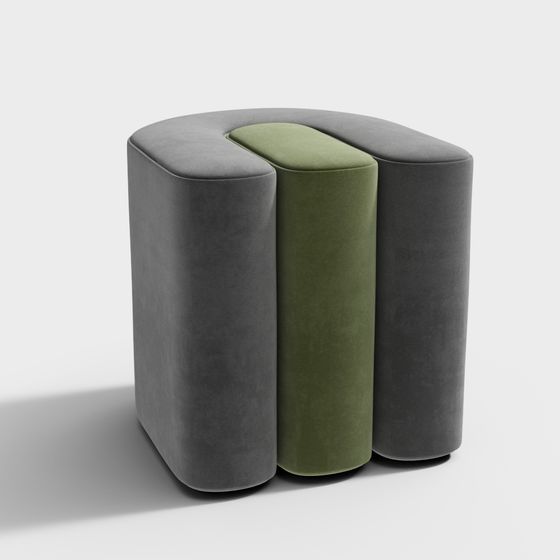 Stylish Modular Low-Poly Stool 3D model