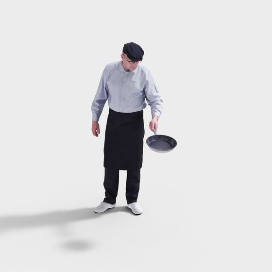 Realistic Chef 3D Model for Dynamic Interiors