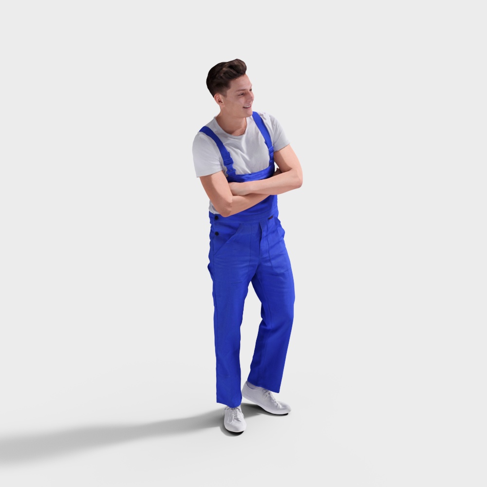 Vibrant Construction Worker 3D model