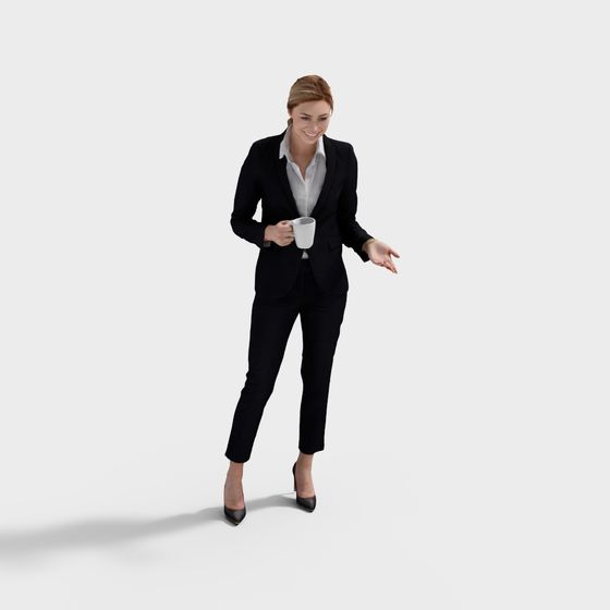 Девушка в черном костюме