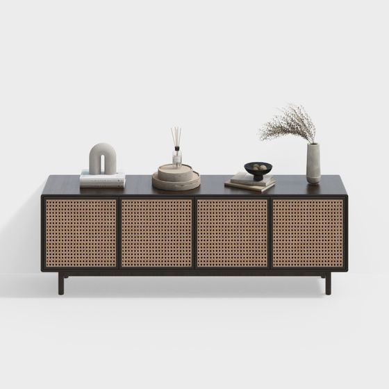 Rattan Sideboard 3D model for Modern Interiors
