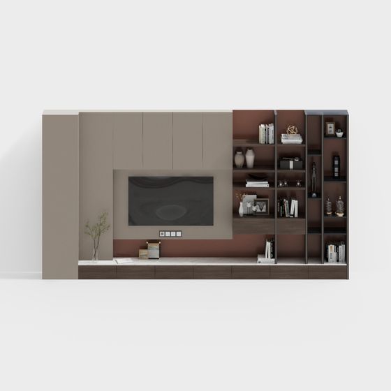 Low-Poly Modern Wall Cabinet 3D model