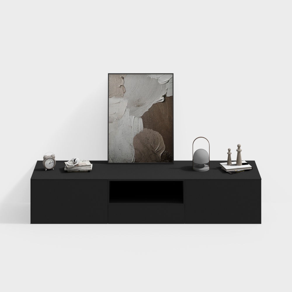 Современный легкий роскошный черный телевизионный шкаф