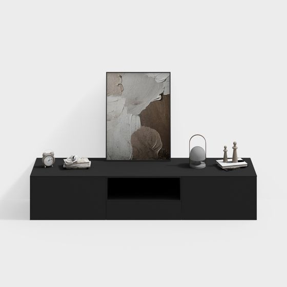 Современный легкий роскошный черный телевизионный шкаф