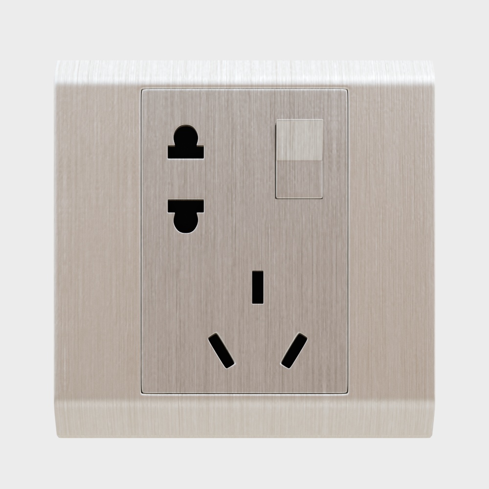 Ổ cắm sâm panh 5 chân 1 công tắc