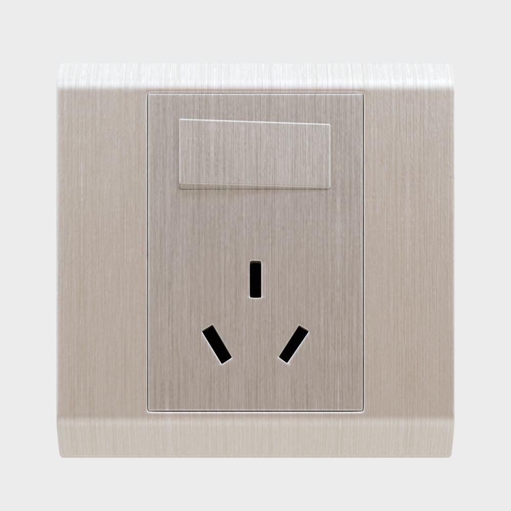 Ổ cắm sâm panh 3 chấu 1 công tắc