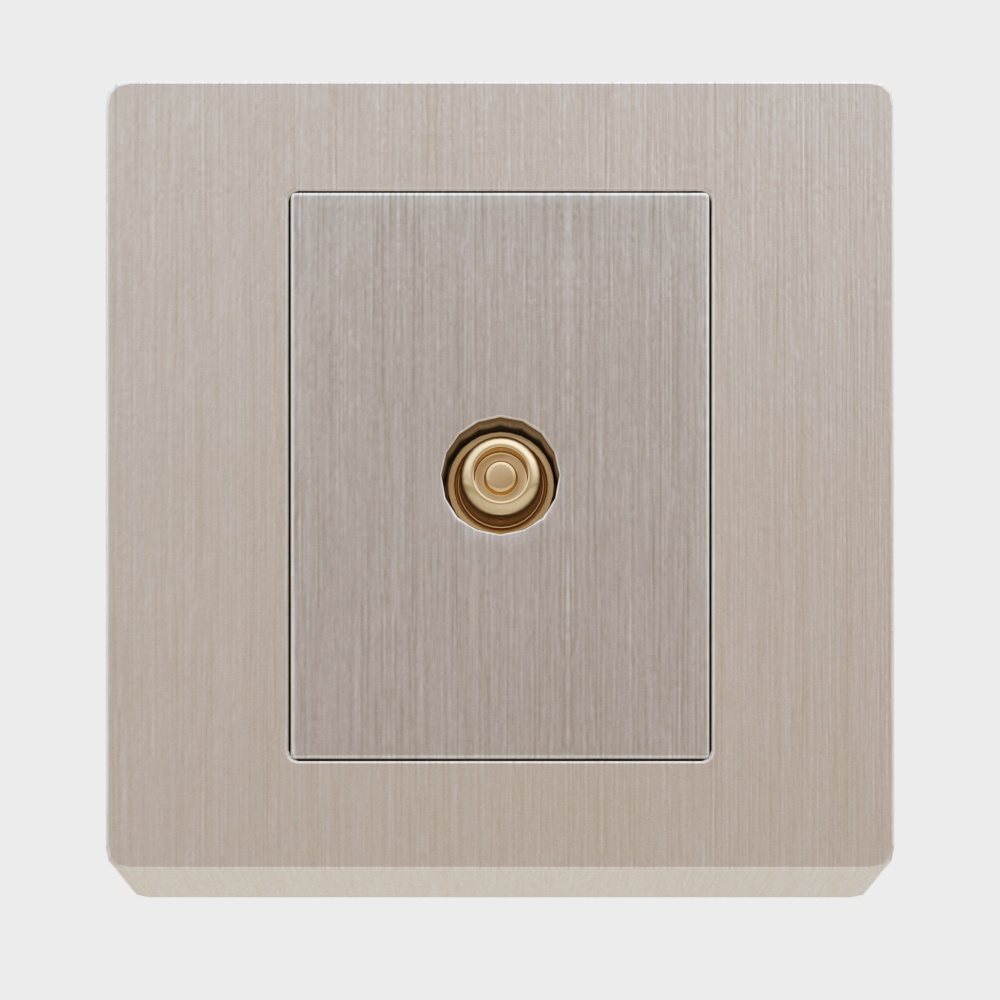 Prise en or champagne 1 ligne téléphonique