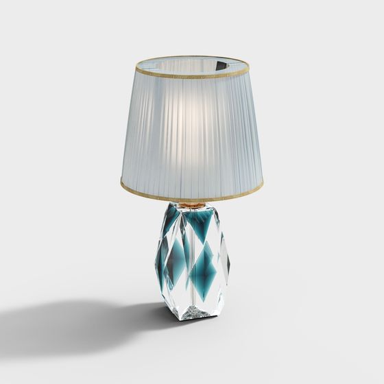 Stylish Crystal Table Lamp 3D model for Modern Interiors