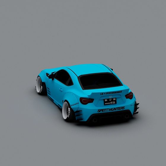 Vibrant Blue Sports Car 3D model