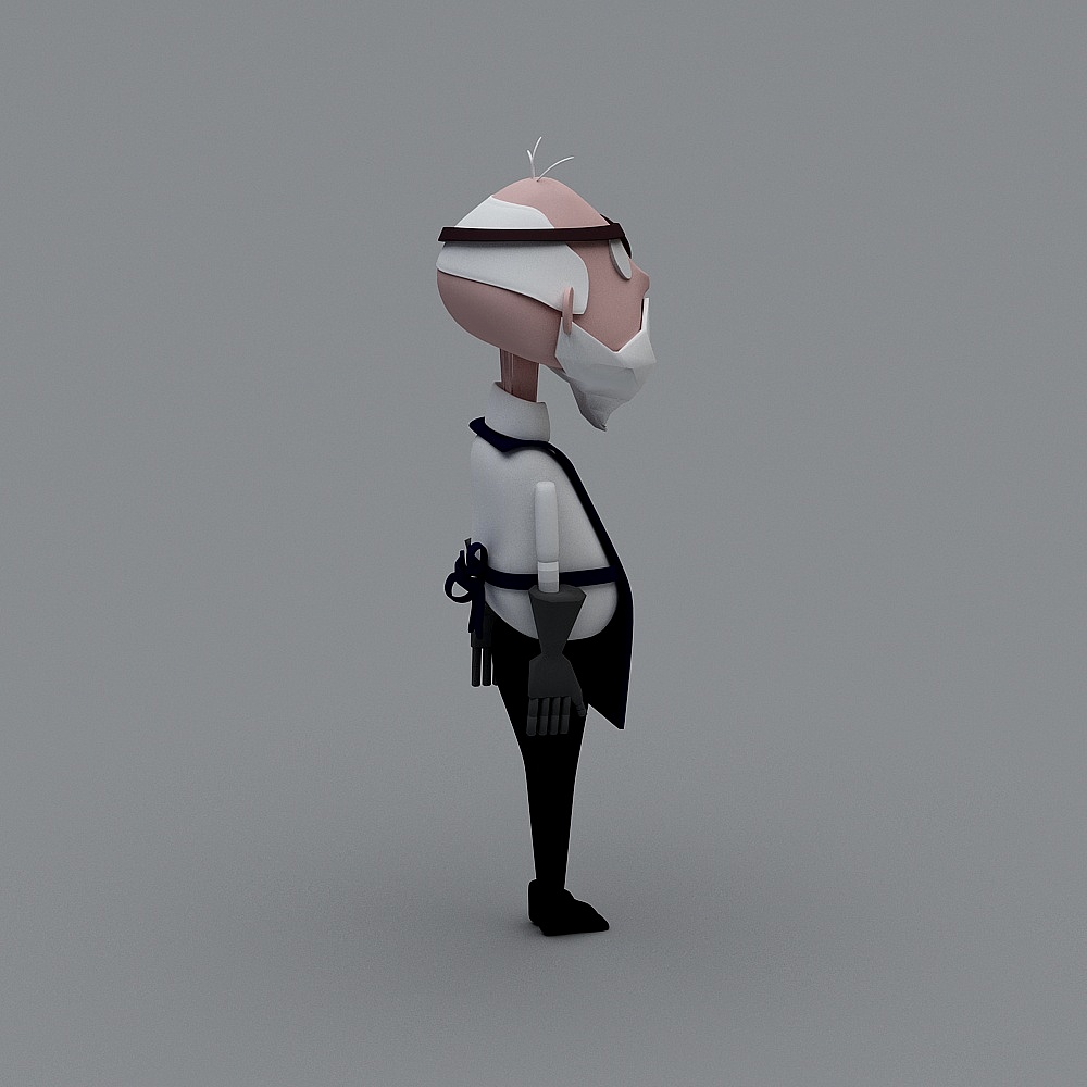 Urban Guardian 3D Model - Low Poly with High Detail