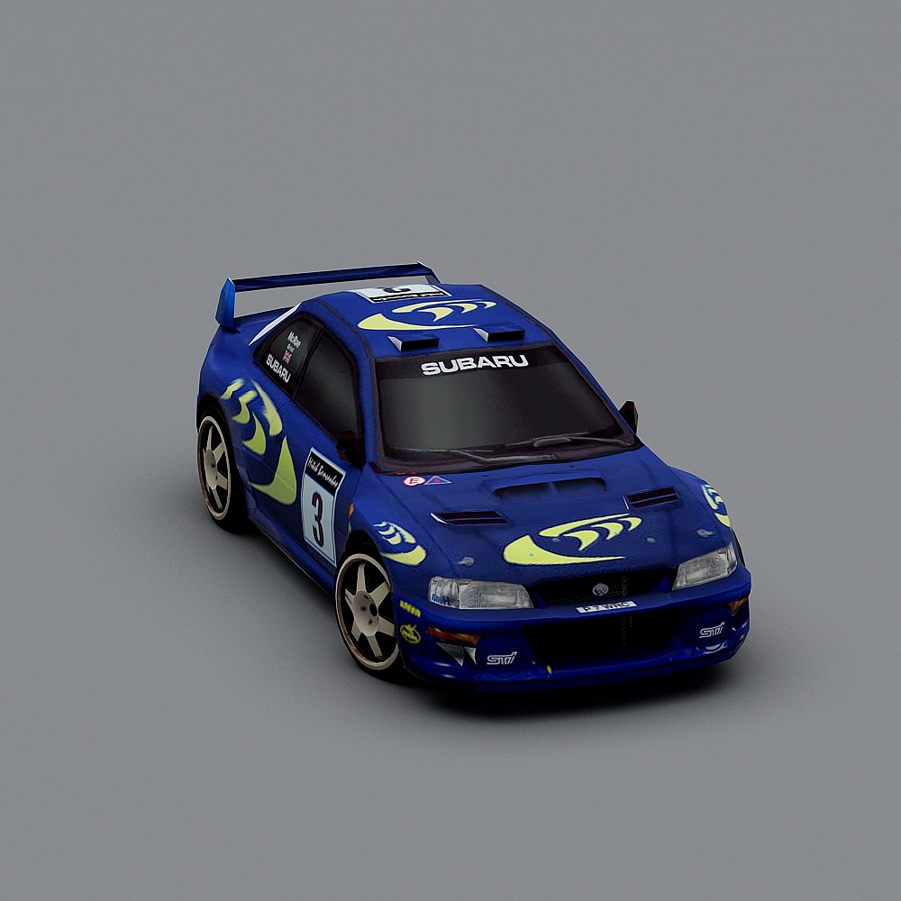 Dynamic Low-Poly Subaru Race Car 3D model