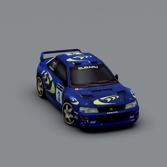 Dynamic Low-Poly Subaru Race Car 3D model