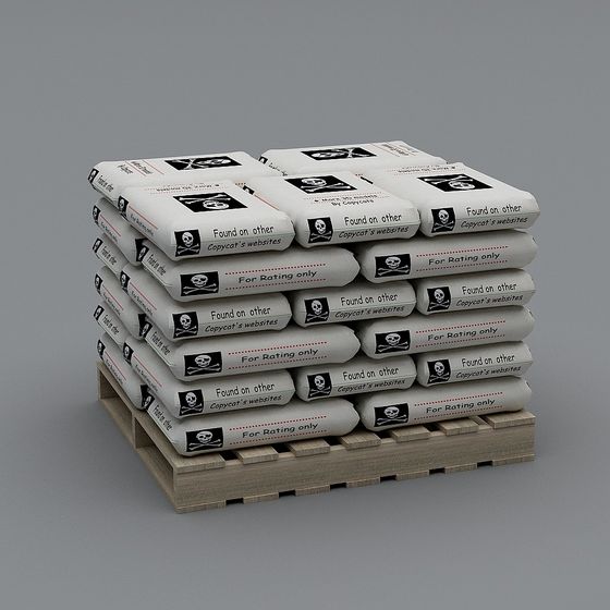 Low-Poly Cement Brick Wall 3D model