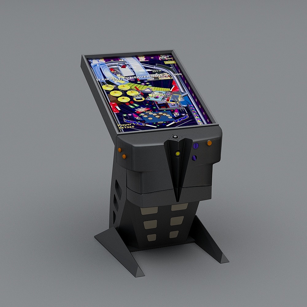 Retro Futuristic Arcade Pinball Machine 3D model