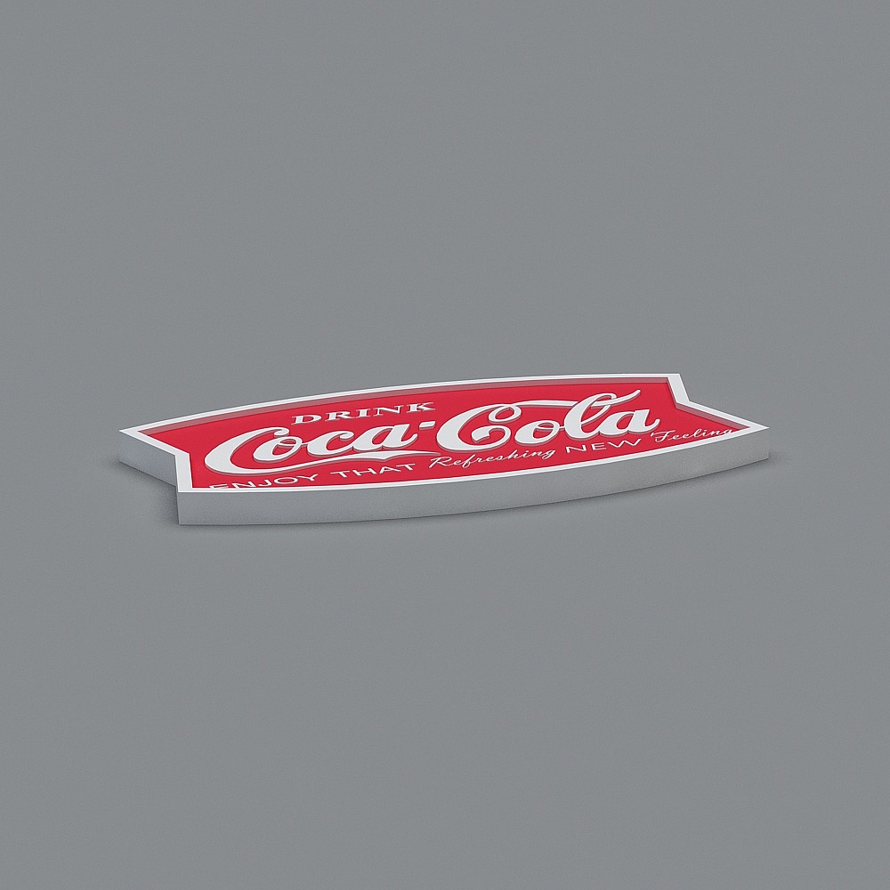 Vintage Coca-Cola Logo 3D model