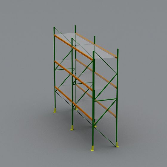 Detailed Low-Poly Scaffolding 3D Model