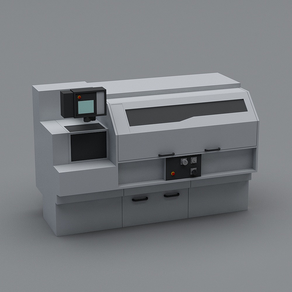 Industrial 3D Printer Low Poly Model