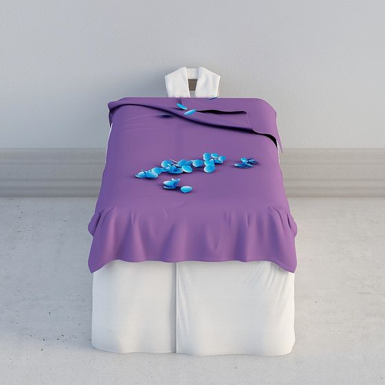 Dreamy Low Poly Bed 3D Model