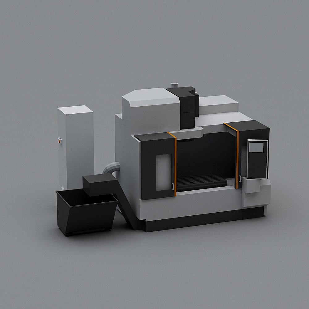 Industrial Lathe 3D model