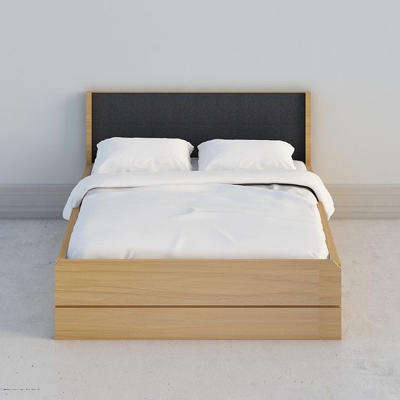 Modern Minimalist 3D Bed Frame Model