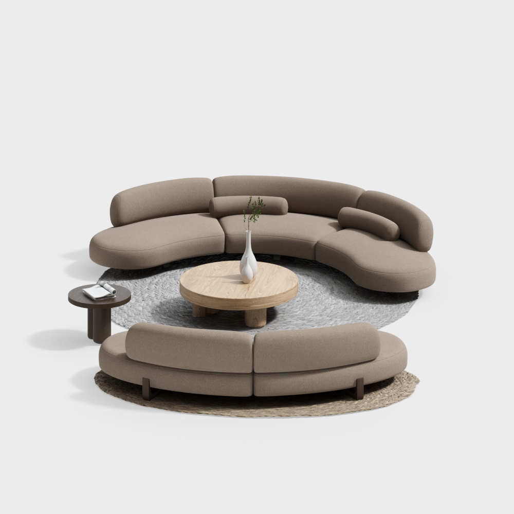 モダンリビングルーム湾曲ソファ