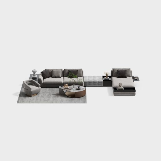 Urban Living Room 3D Model