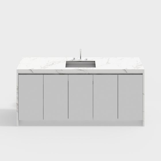 Sleek Bathroom Vanity 3D model for Contemporary Spaces