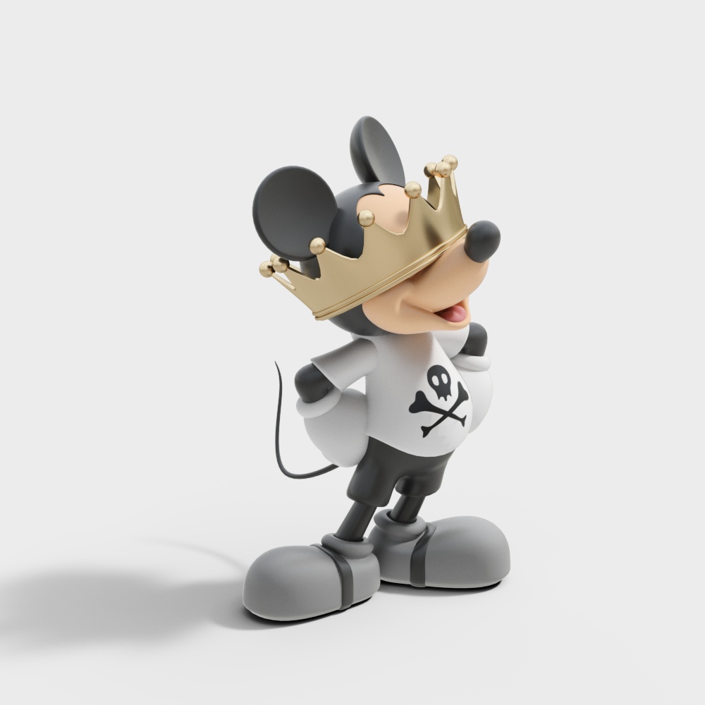 Modern Mickey Mouse tide playing statue