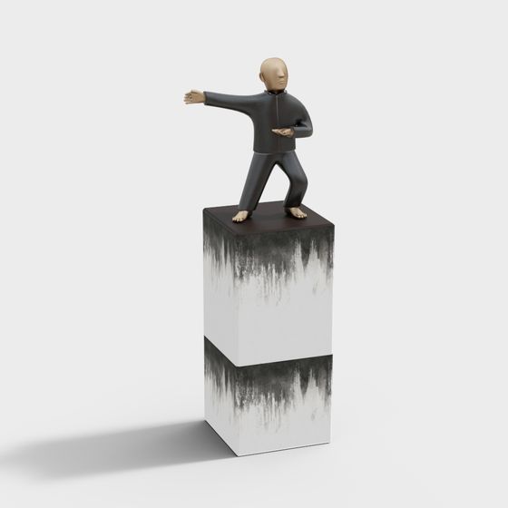 Balance Master Low Polygon 3D Model – Abstract Sculpture