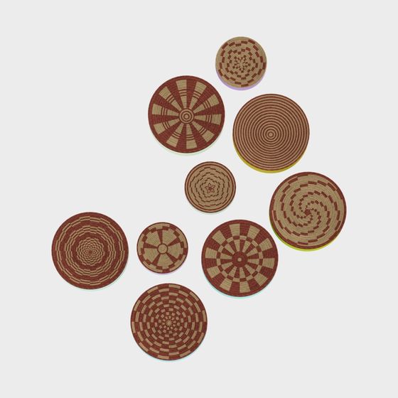 Woven Art Plate Low-Poly 3D Model