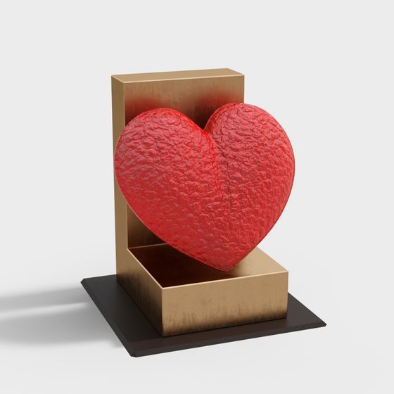 Heart in Gold 3D model