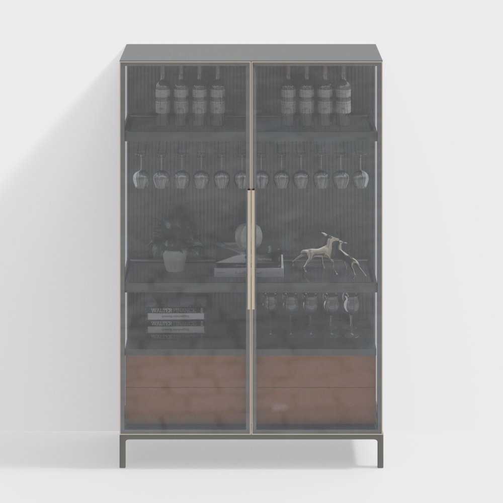 Современный прозрачный винный шкаф