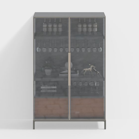 Современный прозрачный винный шкаф