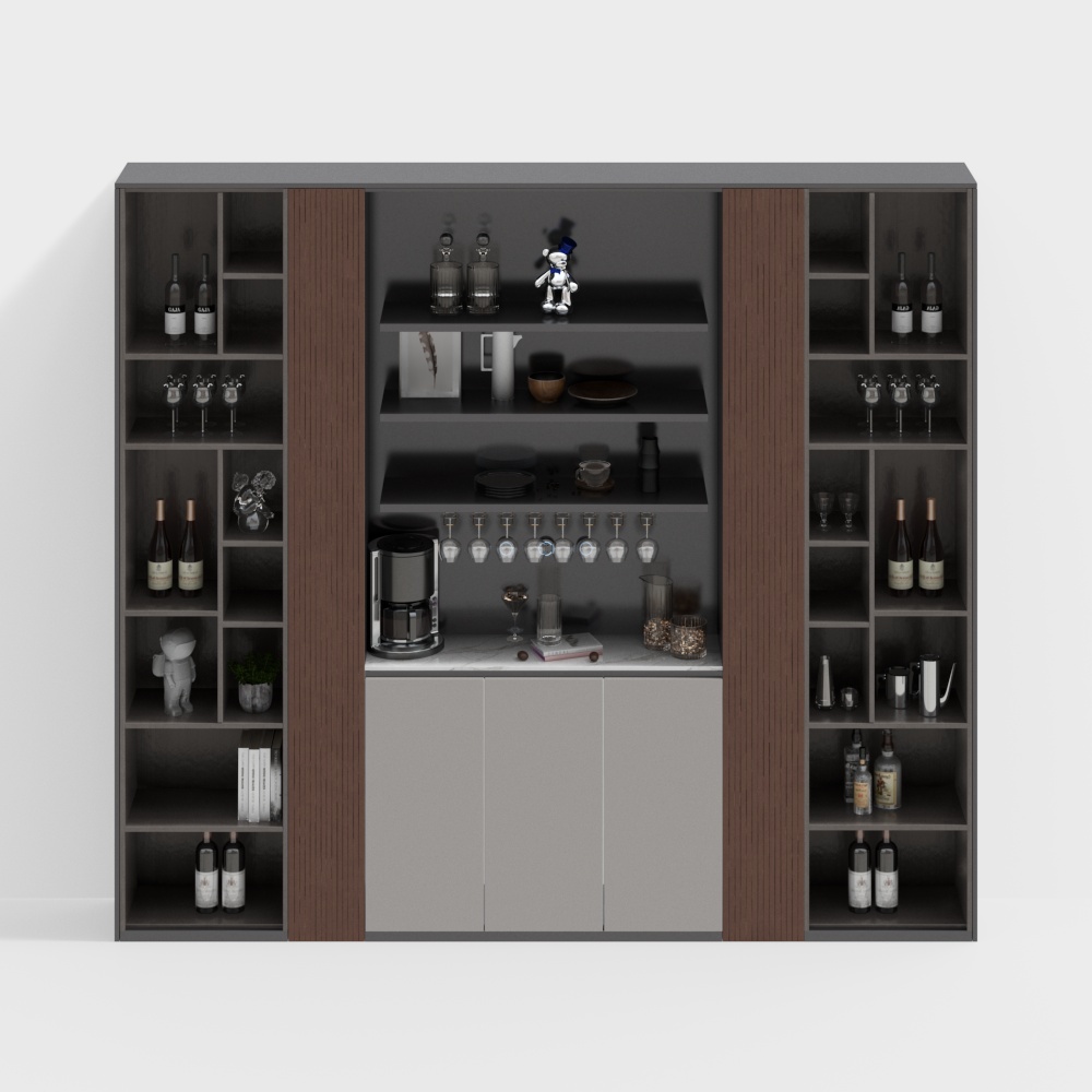 Stylish 3D Bar Cabinet Model – Modern Interior Design
