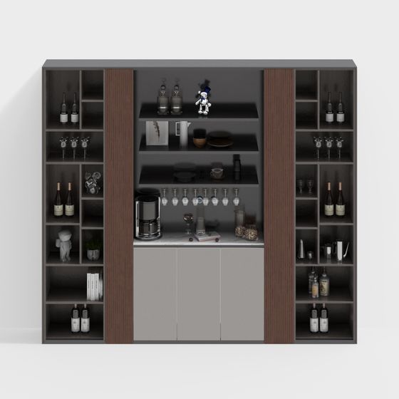 Stylish 3D Bar Cabinet Model for Modern Interiors