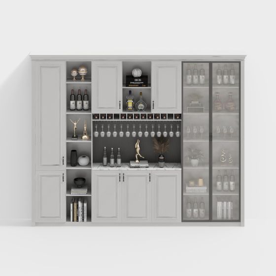 Elegant Home Bar 3D Model