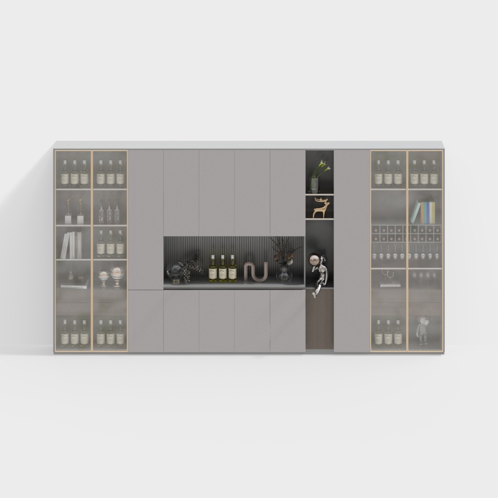 Armoire à vin beige de luxe légère moderne