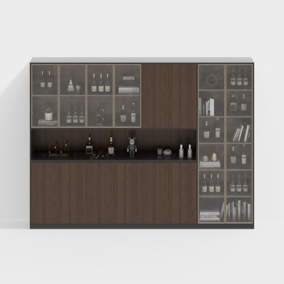 Urban Style Bar Cabinet 3D model