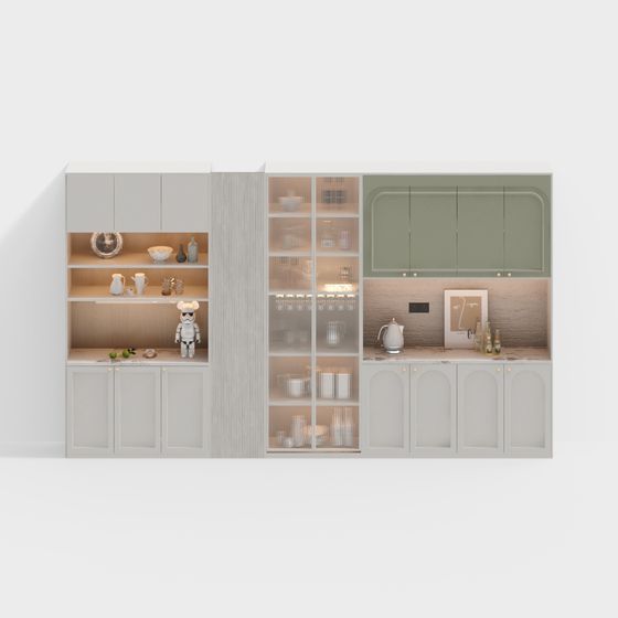 Urban Living Room Display Cabinet 3D model for Modern Homes