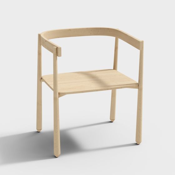 Stylish Wood Chair 3D model for Creative Spaces