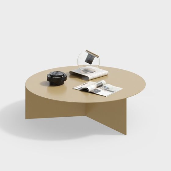 Elegant Low-Poly Coffee Table 3D Model for Creative Projects