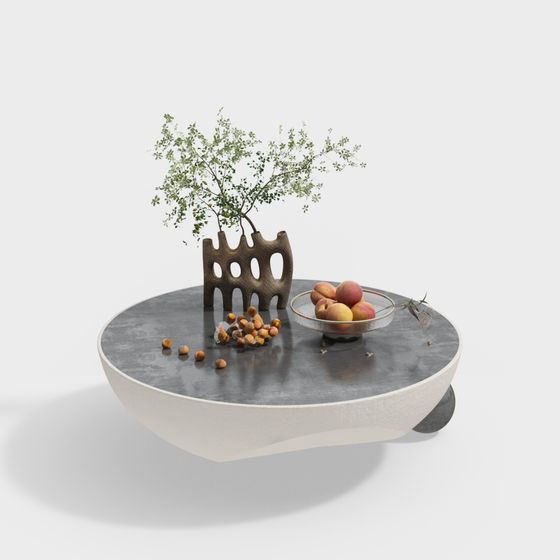 Smooth Round Dining Table 3D model